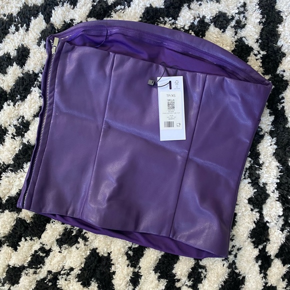Dynamite Purple Faux Leather Tube Top - Picture 6 of 6